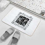Tom Waits Photos Collage with Music Sheet  Anti-Trip Bath Mat