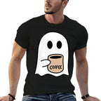 Ghost Drinking Coffee Funny Halloween Costume Coffee Lover  Vintage-inspired T-Shirt