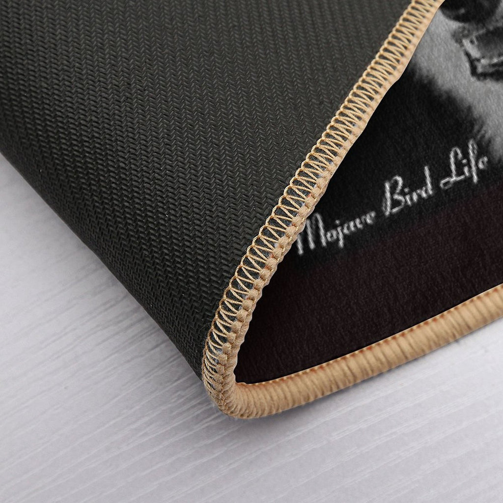 Desert Coyote in Black & White by Mojave Bird Life  Dirt-Trapping Bath Mat