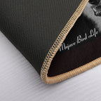 Desert Coyote in Black & White by Mojave Bird Life  Dirt-Trapping Bath Mat