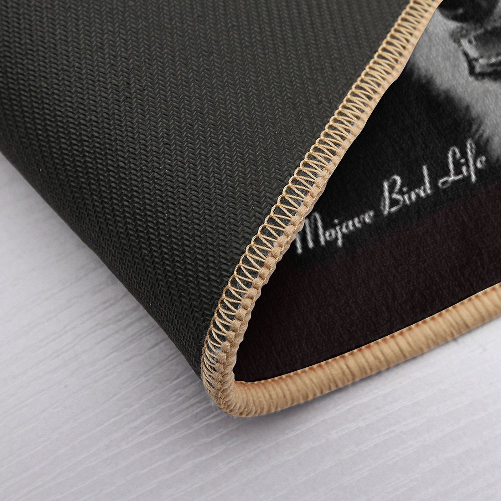 Desert Coyote in Black & White by Mojave Bird Life  Dirt-Trapping Bath Mat