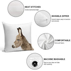 Donkey Print, Nursery, Animal, Kids Room, Modern Art, Wall Decor Soft Ultra-Soft Texture Throw Pillow
