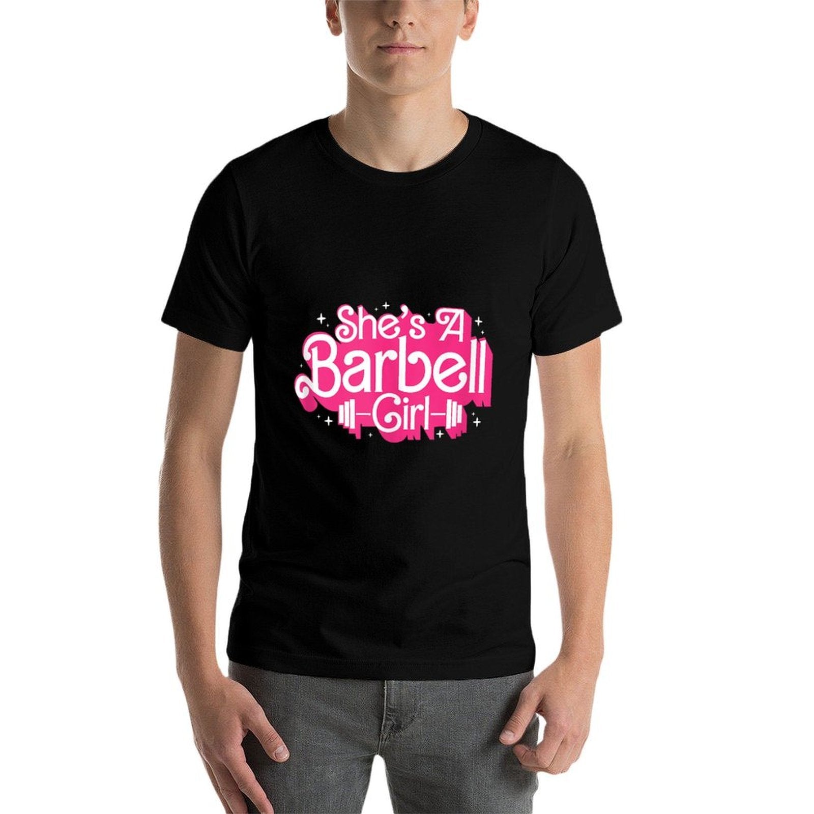 Shes A Barbell Girl Funny Bodybuilder Weightlifter Women  Tagless Design T-Shirt