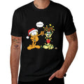 Garfield Unisex-Adults, Blue, White, Small,, Classic Fit, Round Neck, Christmas, Modern, Cartoon, Imported, Polyester 100 Comfortable T-Shirt