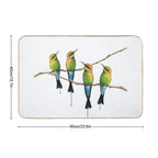 Rainbow Bee-Eaters Watercolour Design - Blue Background  Slip-Resistant Bath Mat