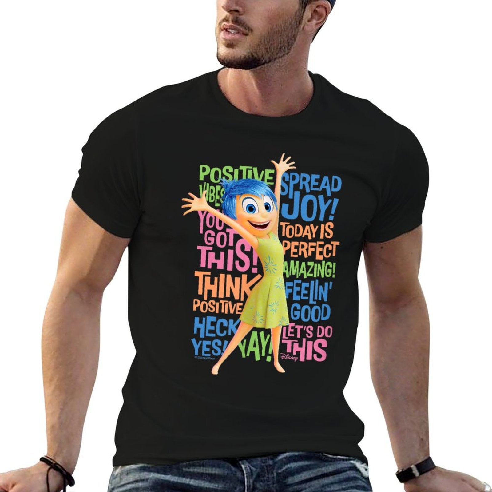 Inside Out 2 - Joy Character Positive Words  Eco-friendly Material T-Shirt