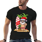 Christmas in July Santa Hawaiian Surfing Gifts Summer Surf for Men Women Kids  Summer-ready Fabric T-Shirt