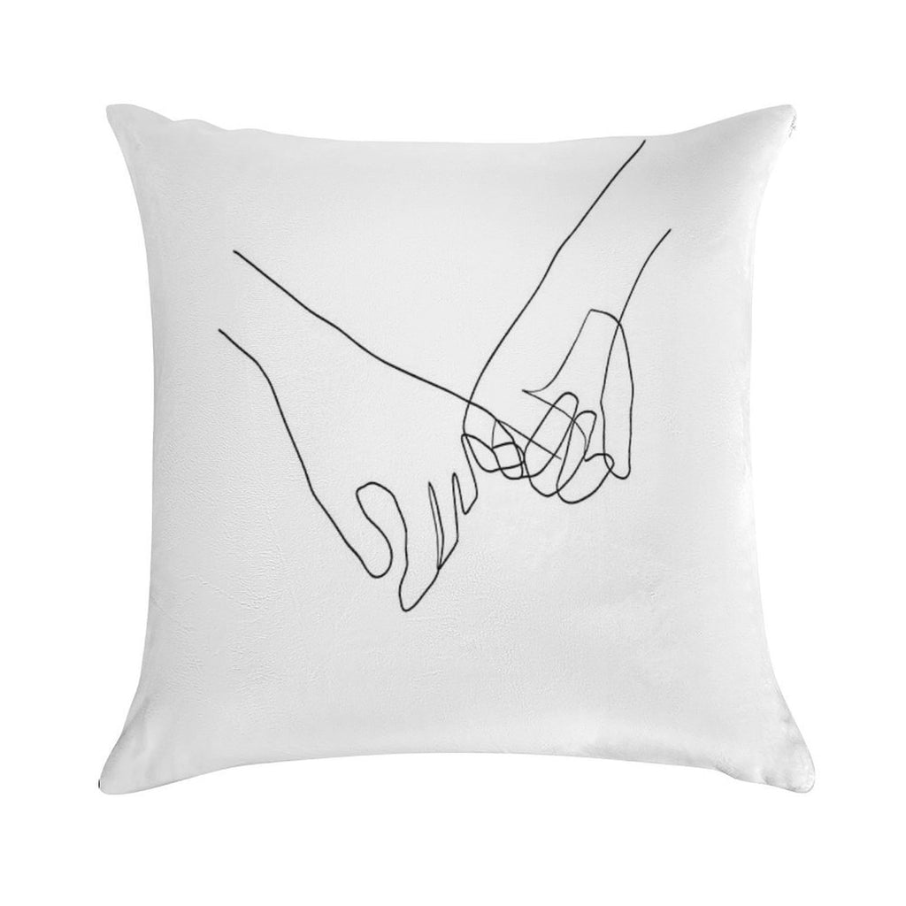 Pinky Swear - Line Art Soft High-Density Material Throw Pillow