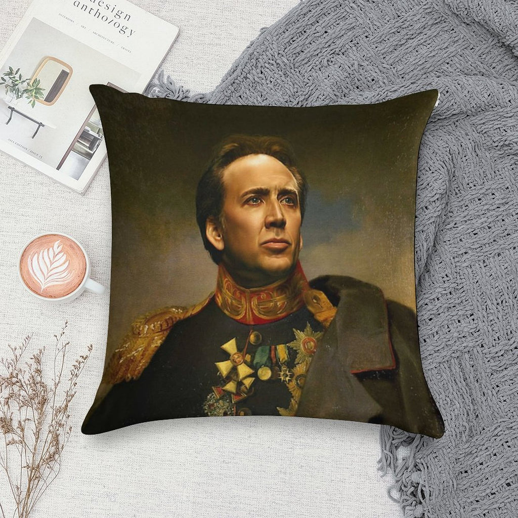 Nicolas Cage Soft Short Plush Fabric Throw Pillow