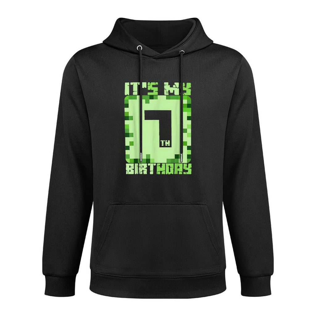 It's My 7th Birthday Video Game Pixel 7 Year Birthday Kids Moisture-Wicking Hoodie