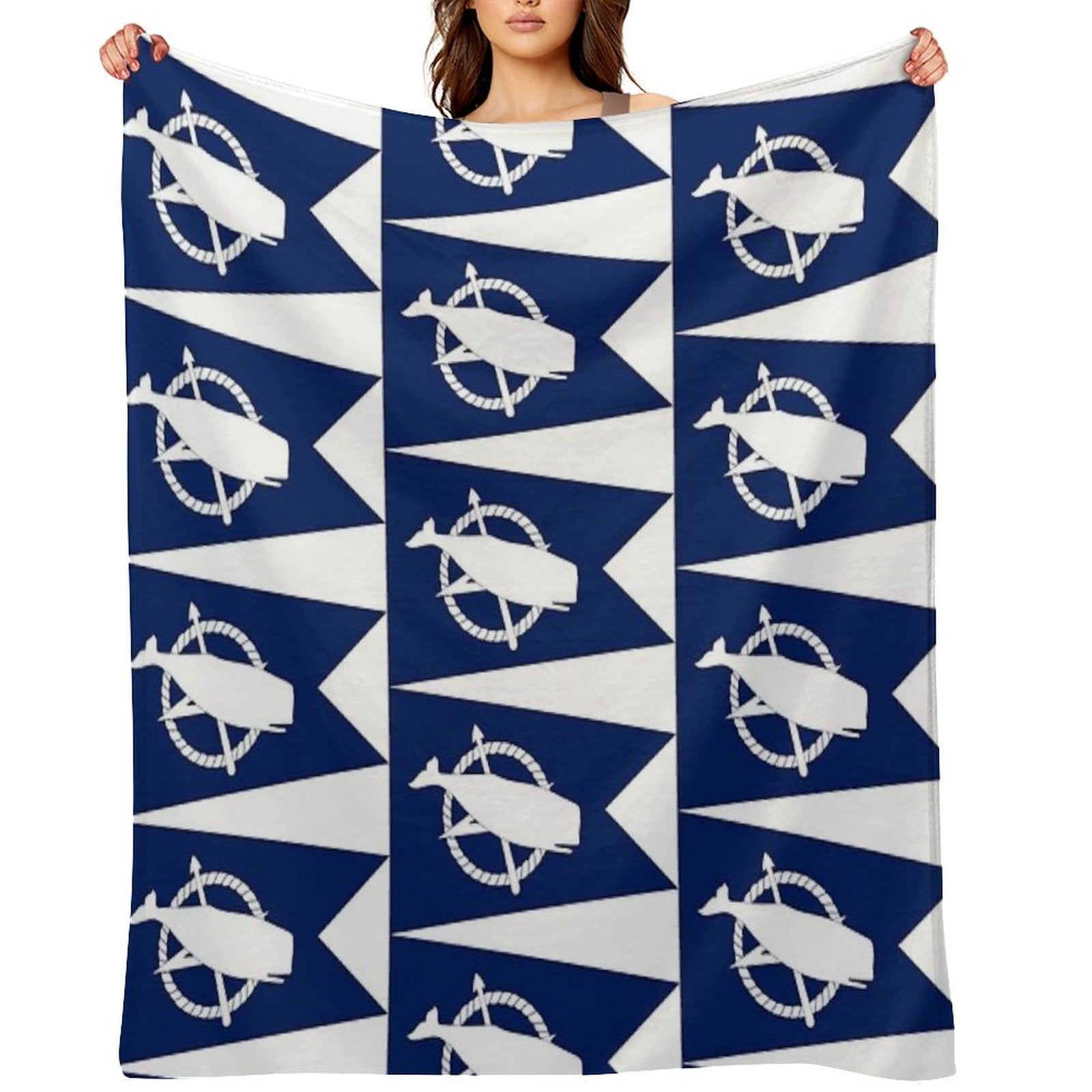 Flag of Nantucket, Massachusetts Plush Throw Blanket