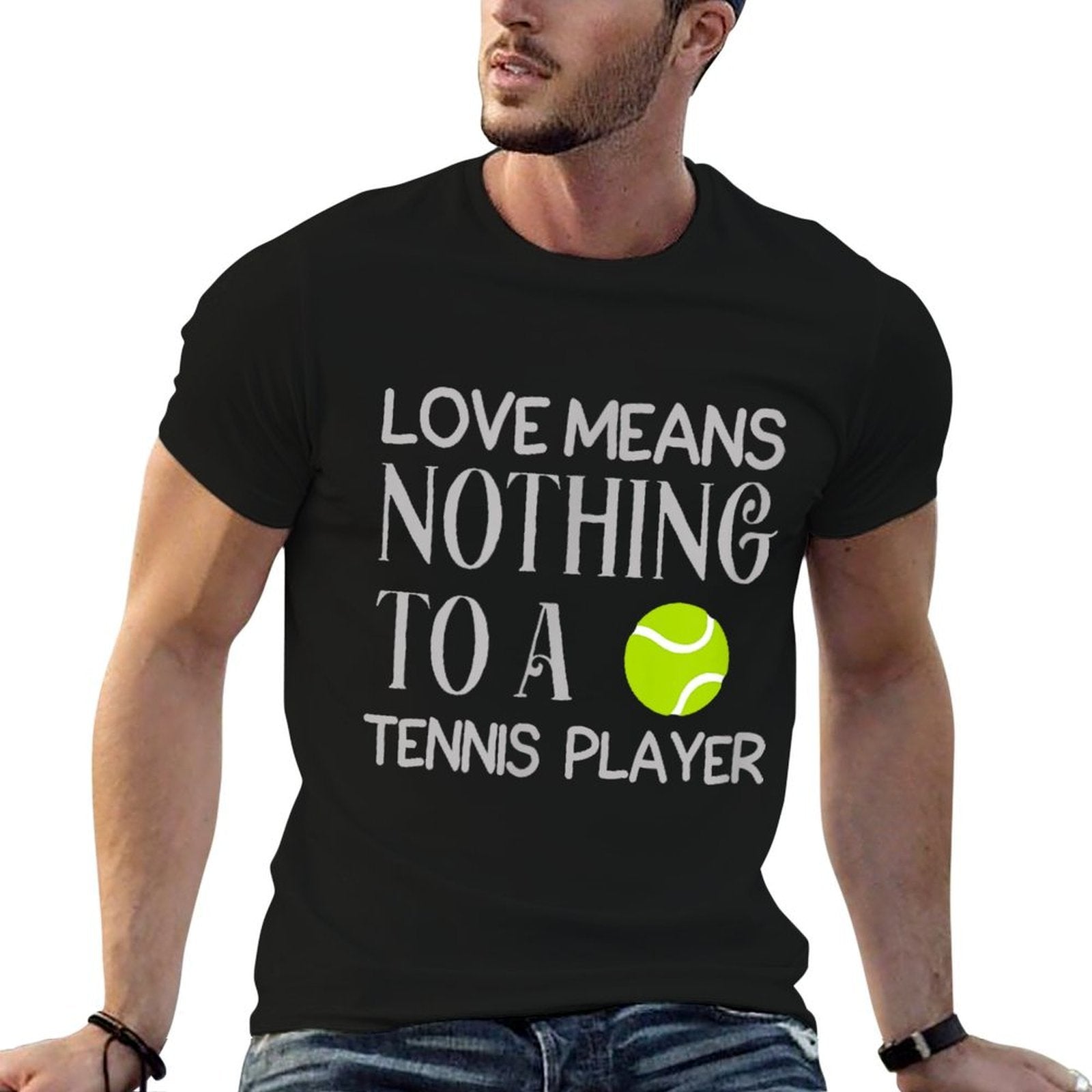 Love Means Nothing To A Tennis Player Funny Meme Quote  Fade-proof Color T-Shirt
