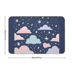 Cute Pastel Clouds Sparkly Night Sky  Slip-Resistant Bath Mat