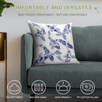Blue And White Koi Fish Artwork – Zen Wall Decor for Home & Office Soft Decorative Cover Throw Pillow