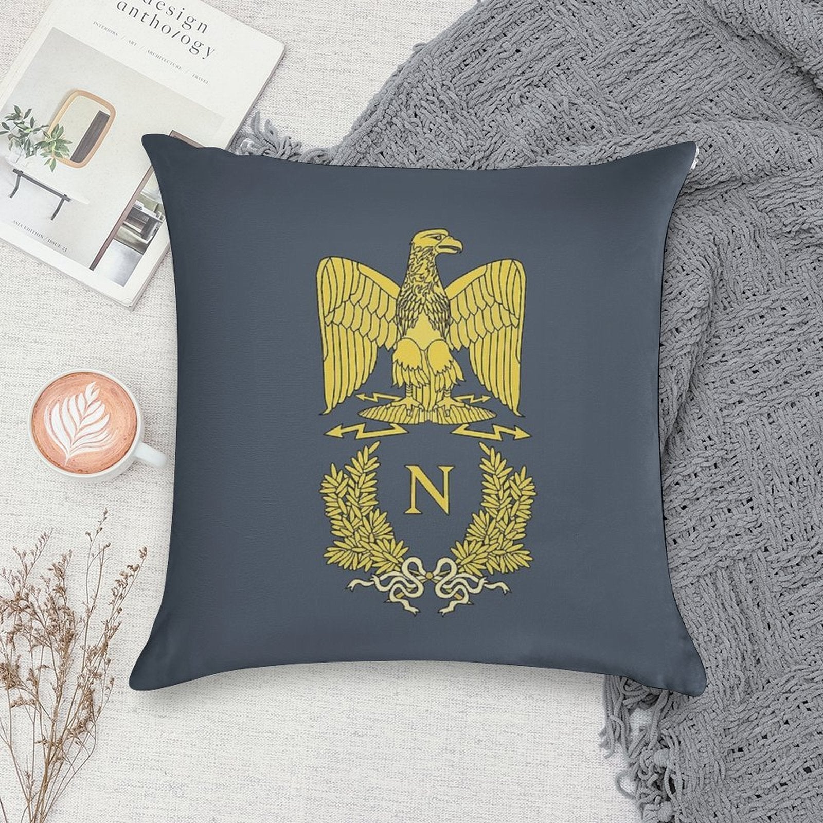 Napoleon Bonaparte Emlem Soft Easy Maintenance Throw Pillow