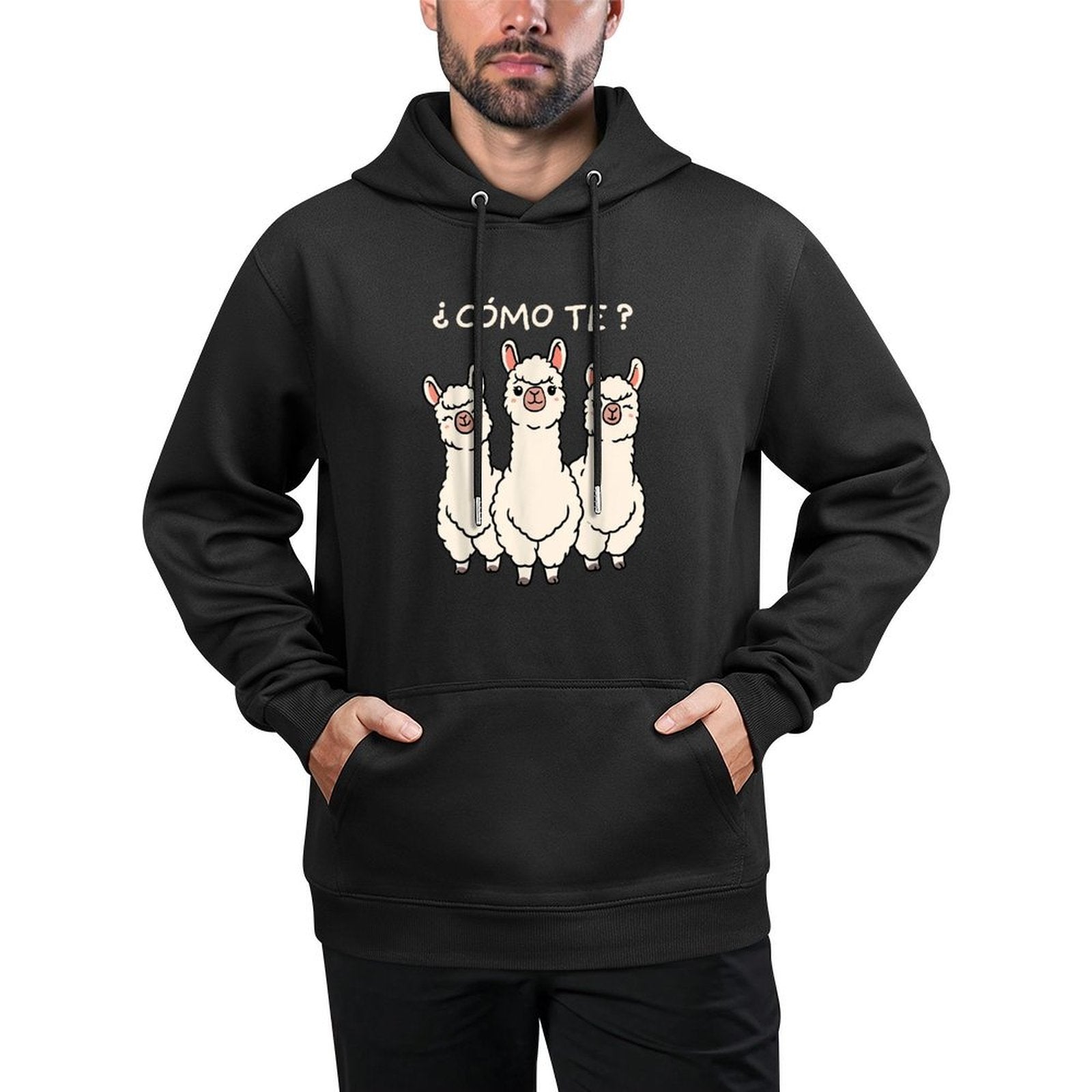 Como Te Llamas Funny Llama Spanish Teacher Joke Relaxed Fit Hoodie