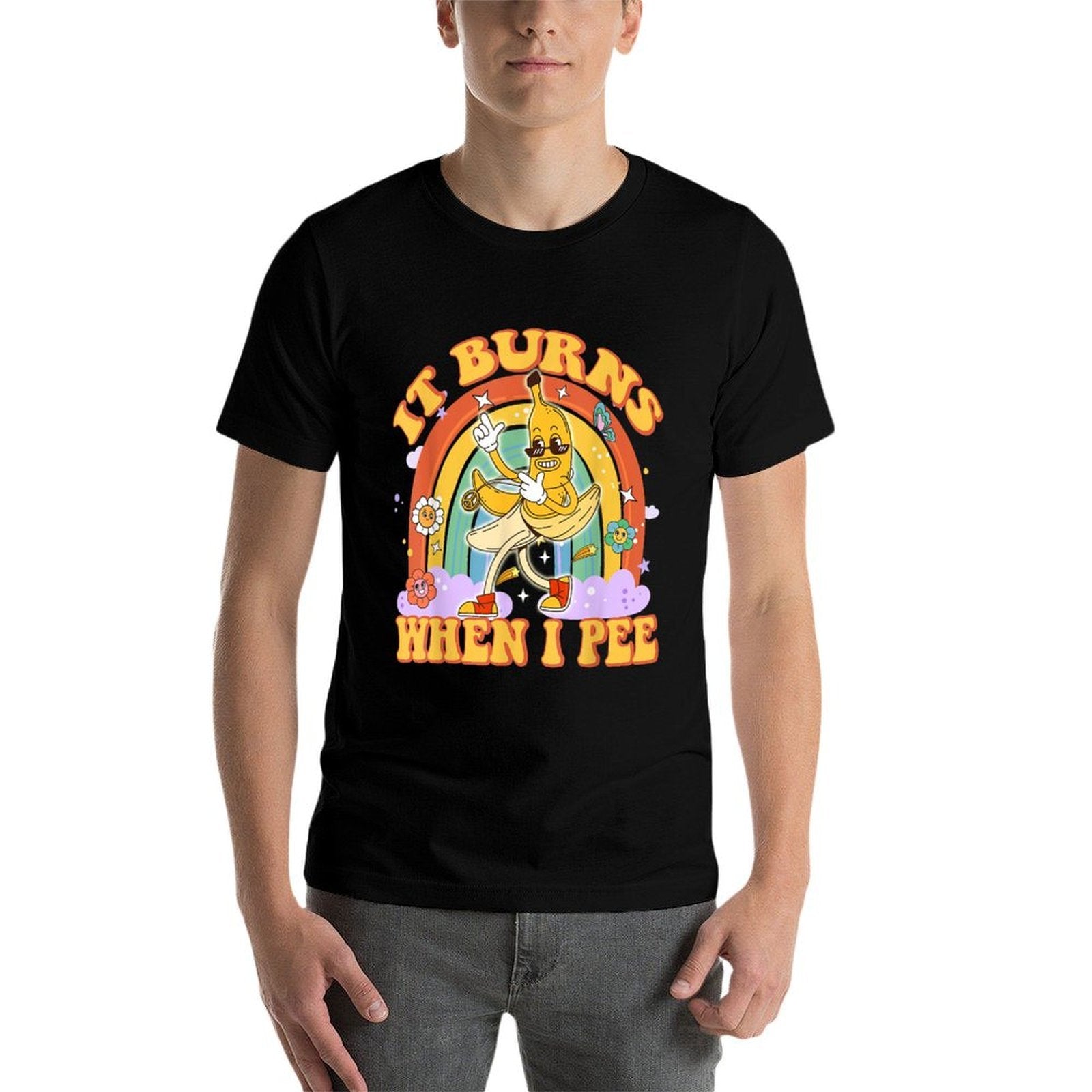 It Burns When I Pee Funny Sarcastic Ironic Y2K Inappropriate  Heathered Texture T-Shirt