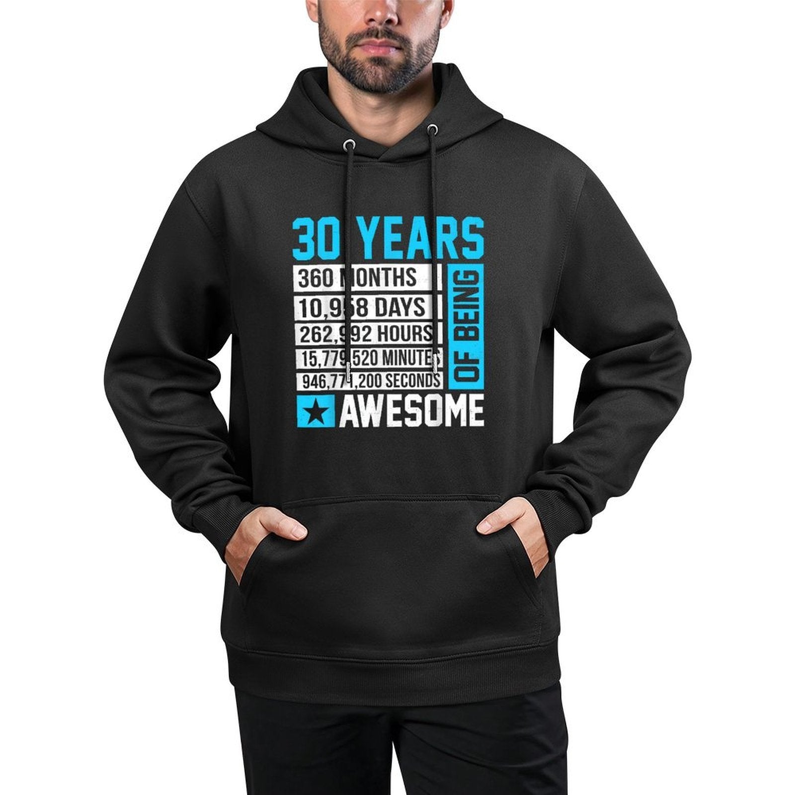 30th Birthday 30 Years of Being Awesome Cotton-Polyester Blend Hoodie