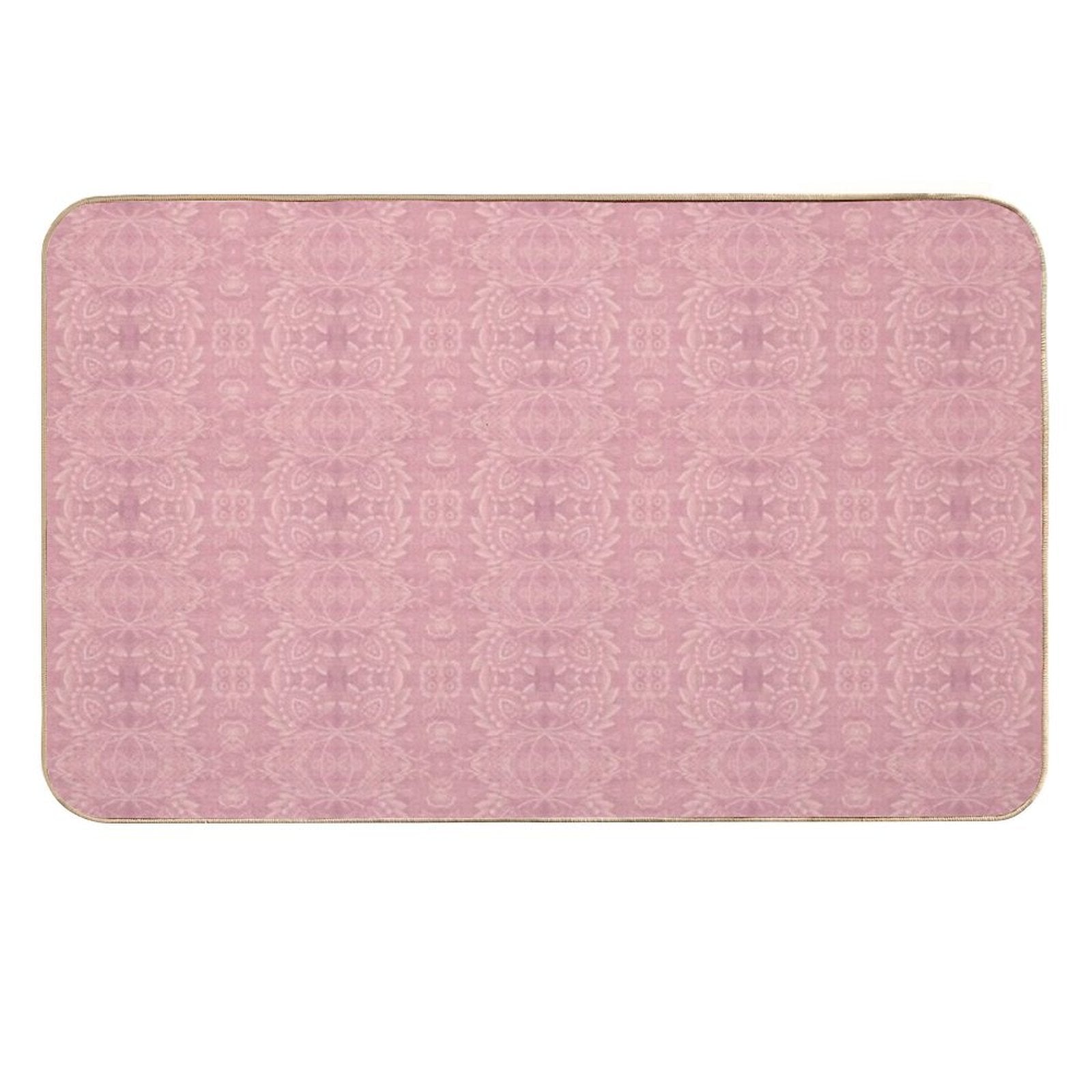 Paloma Faded Vintage Floral Damask in Rose Pink And Cream Fabric  Rapid-Drying Bath Mat