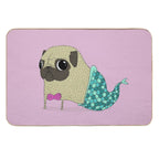 Mermaid Pug  Stain-Proof Bath Mat