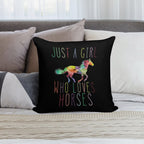 Just A Girl Who Loves Horses Soft Ultra-Soft Texture Throw Pillow