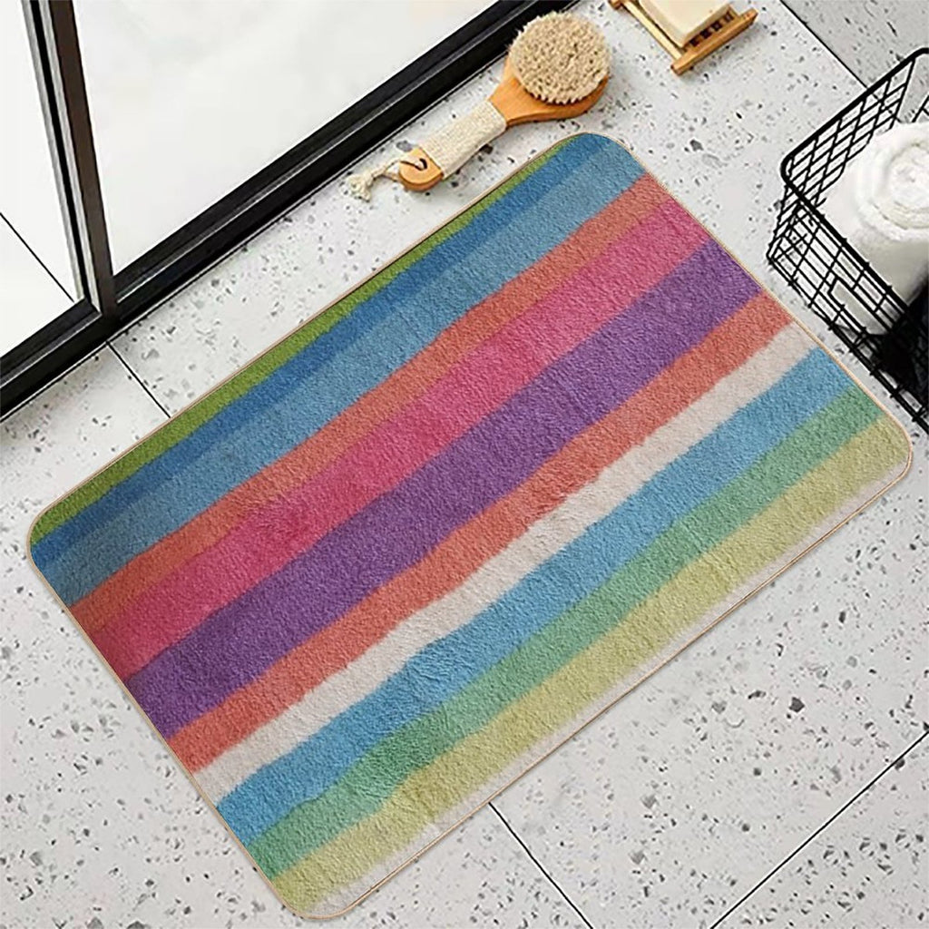 Colorful Stripes Durable Bath Mat
