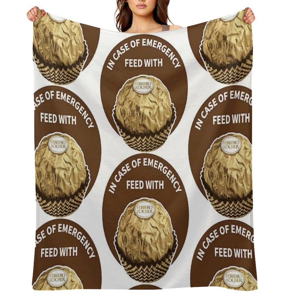 In Case Of Emergency Feed With Ferrero Rocher Machine-washable Throw Blanket