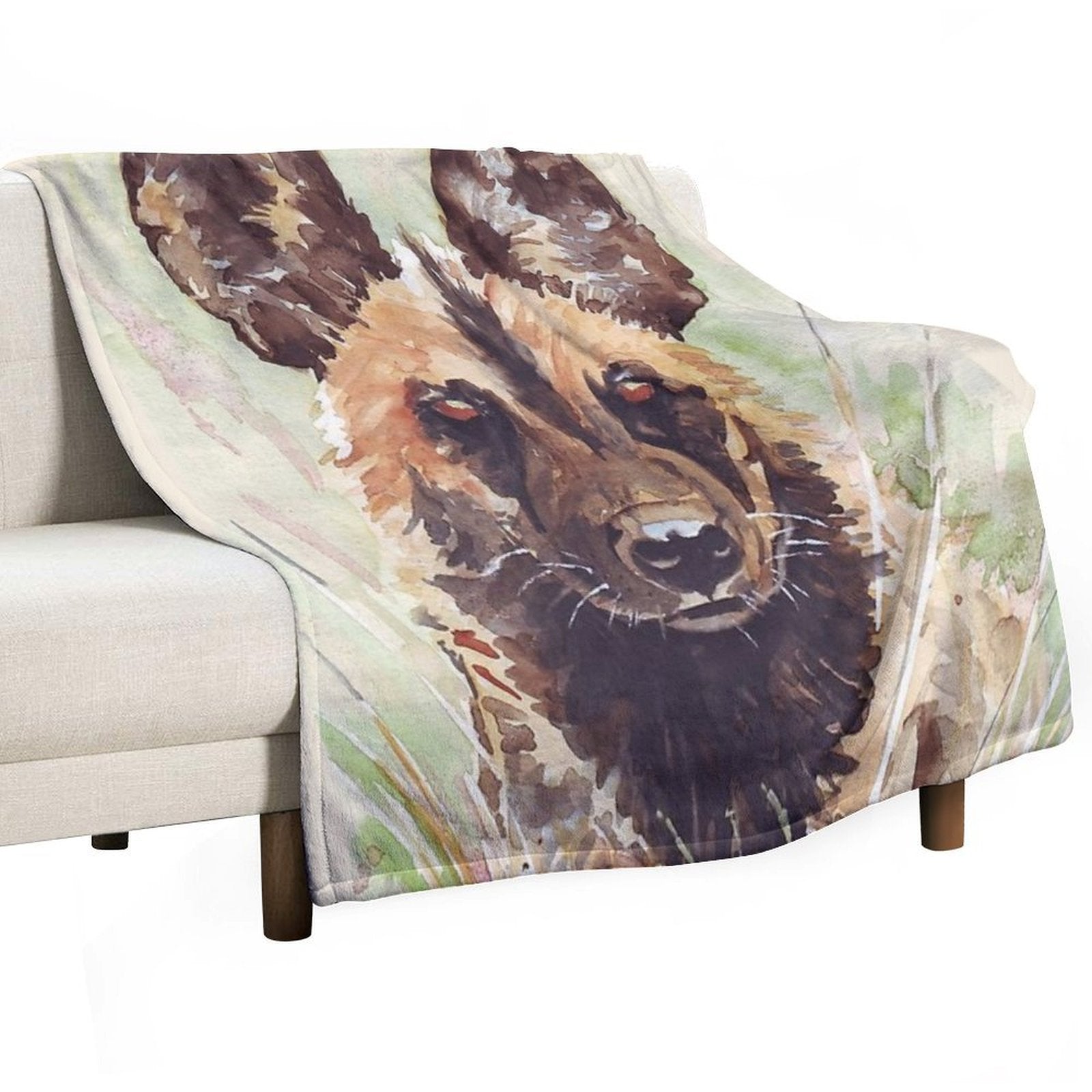 African Wild Dog Premium Throw Blanket