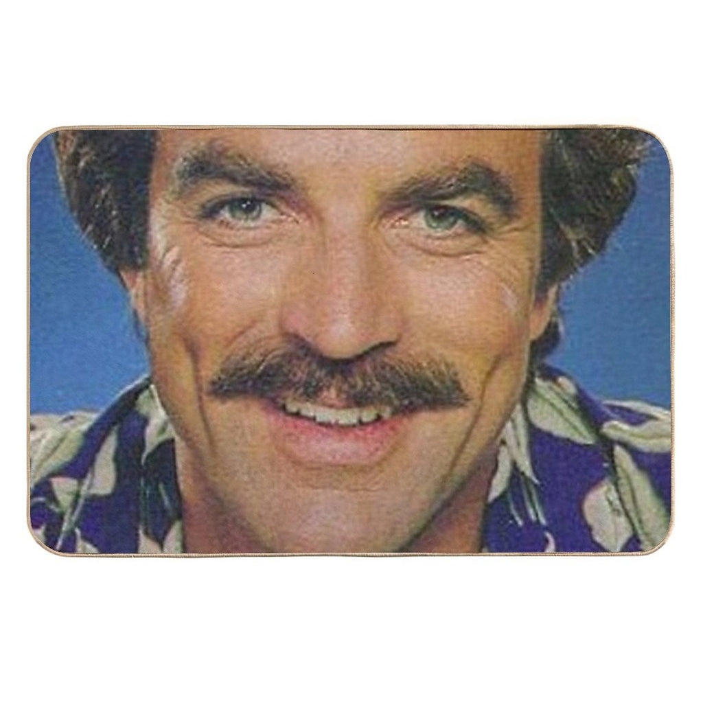 Tom Selleck Funny Face Mask Magnum P.I. Style  Rapid-Drying Bath Mat