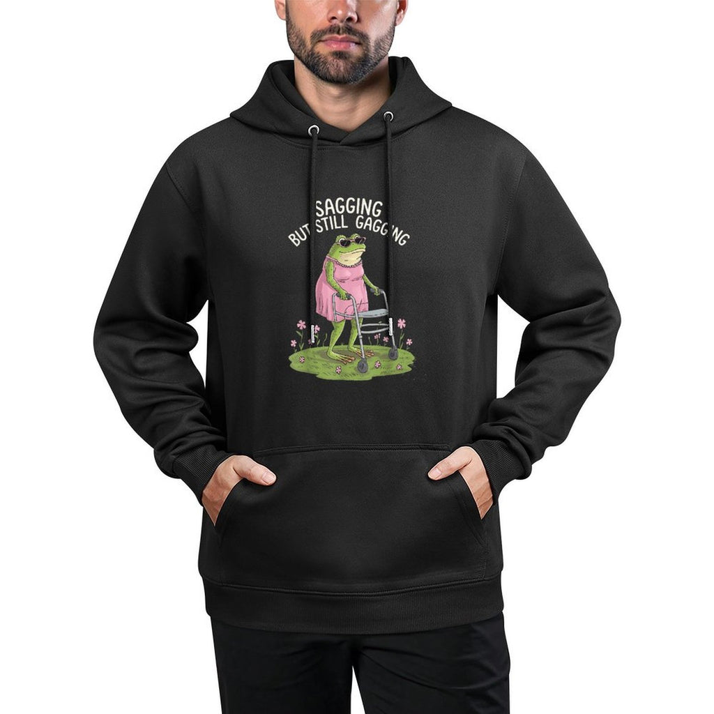 Sagging But Still Gagging Funny Meme Frog Humor Women Girls Pilling-Resistant Hoodie