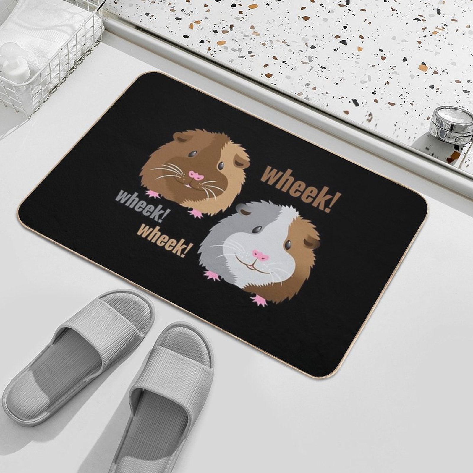 Wheek! Wheek! Guinea Pigs  Absorbent Bath Mat