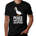 Peace Was Never An Option - Geese Meme  Rolled Sleeves T-Shirt
