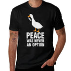 Peace Was Never An Option - Geese Meme  Rolled Sleeves T-Shirt