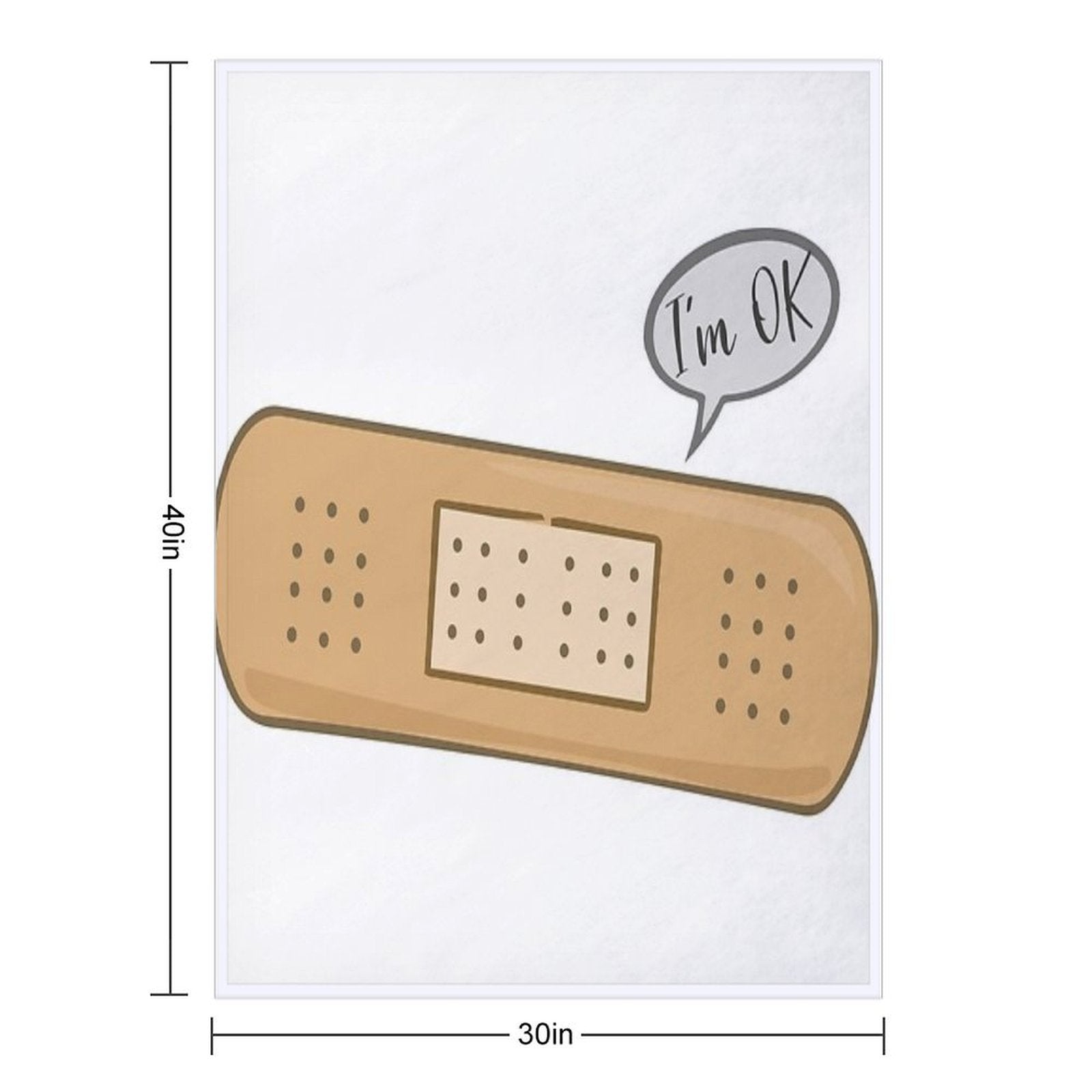 I'm OK Funny Bandages Adorable Cartoon First Aid Kit It Will Be Ok All-season Throw Blanket