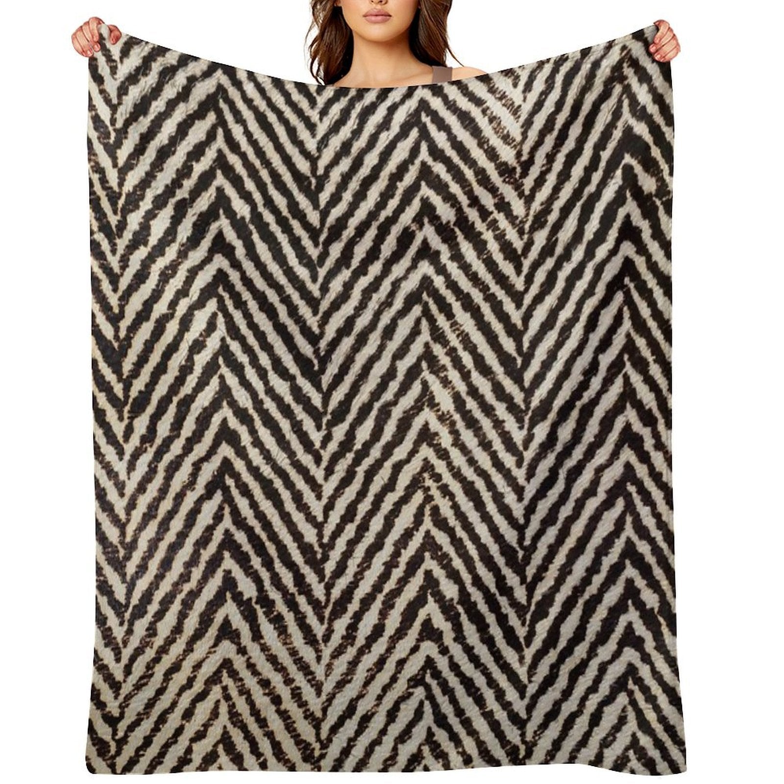 Black And White Pattern Easy Care Throw Blanket