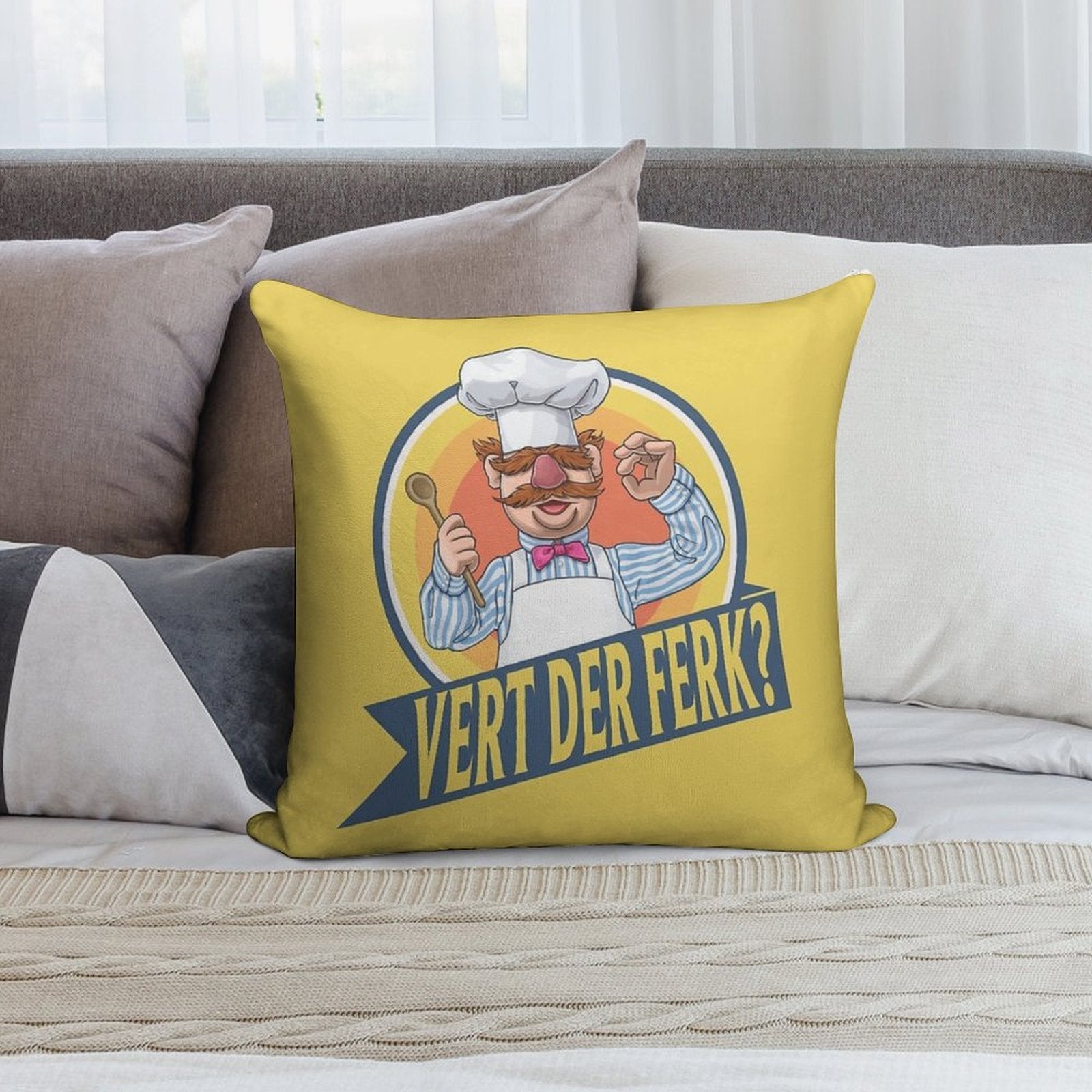 VERT DER FERK Soft High-Density Material Throw Pillow