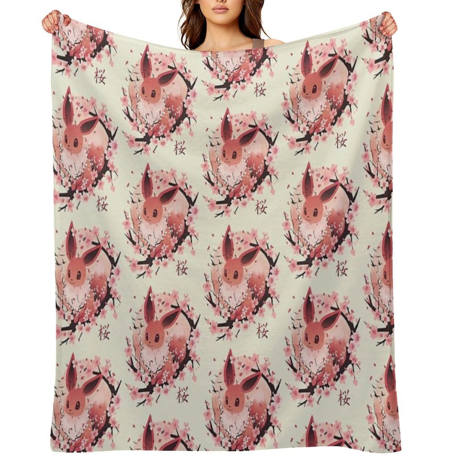 Sakura Eeveelution Machine-washable Throw Blanket