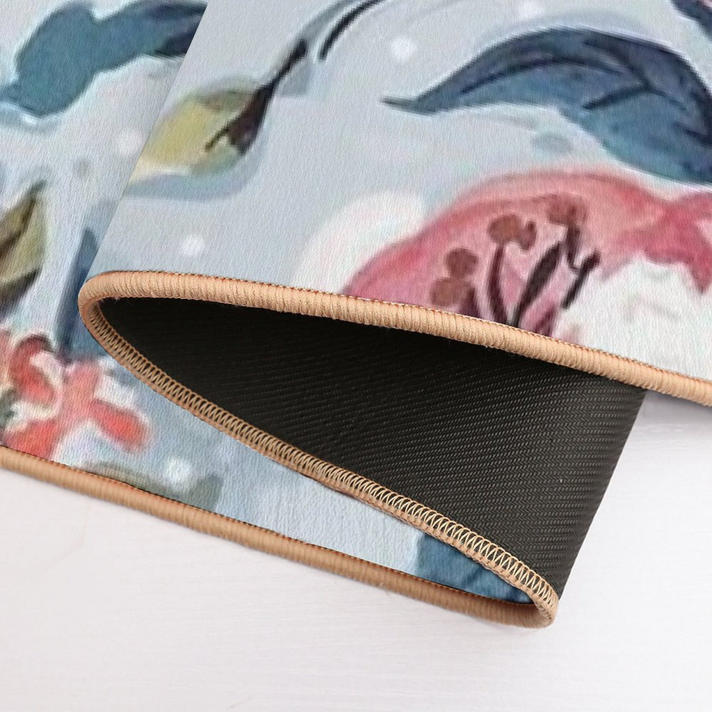 Watercolor Lavender Floral Seamless Design  Easy Maintenance Bath Mat