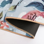 Watercolor Lavender Floral Seamless Design  Easy Maintenance Bath Mat