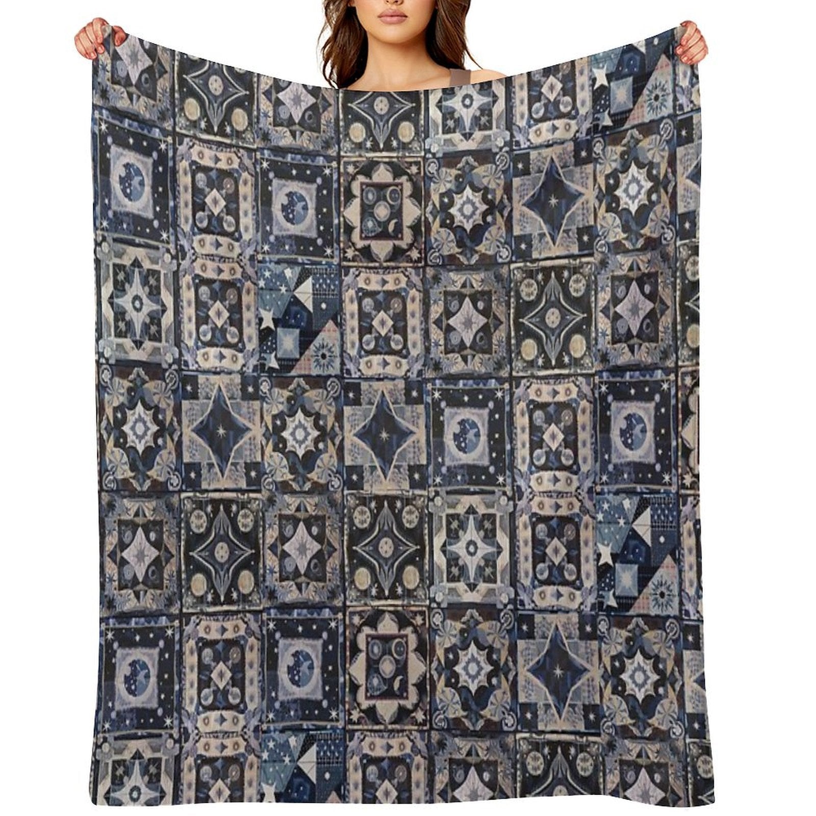 Whimsigoth Quilt Pattern 2025 Vintage  Stickers Decals DIY CRAFTS Sustainable Throw Blanket