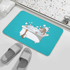 Dog Taking A Bubble Bath  Dirt-Trapping Bath Mat