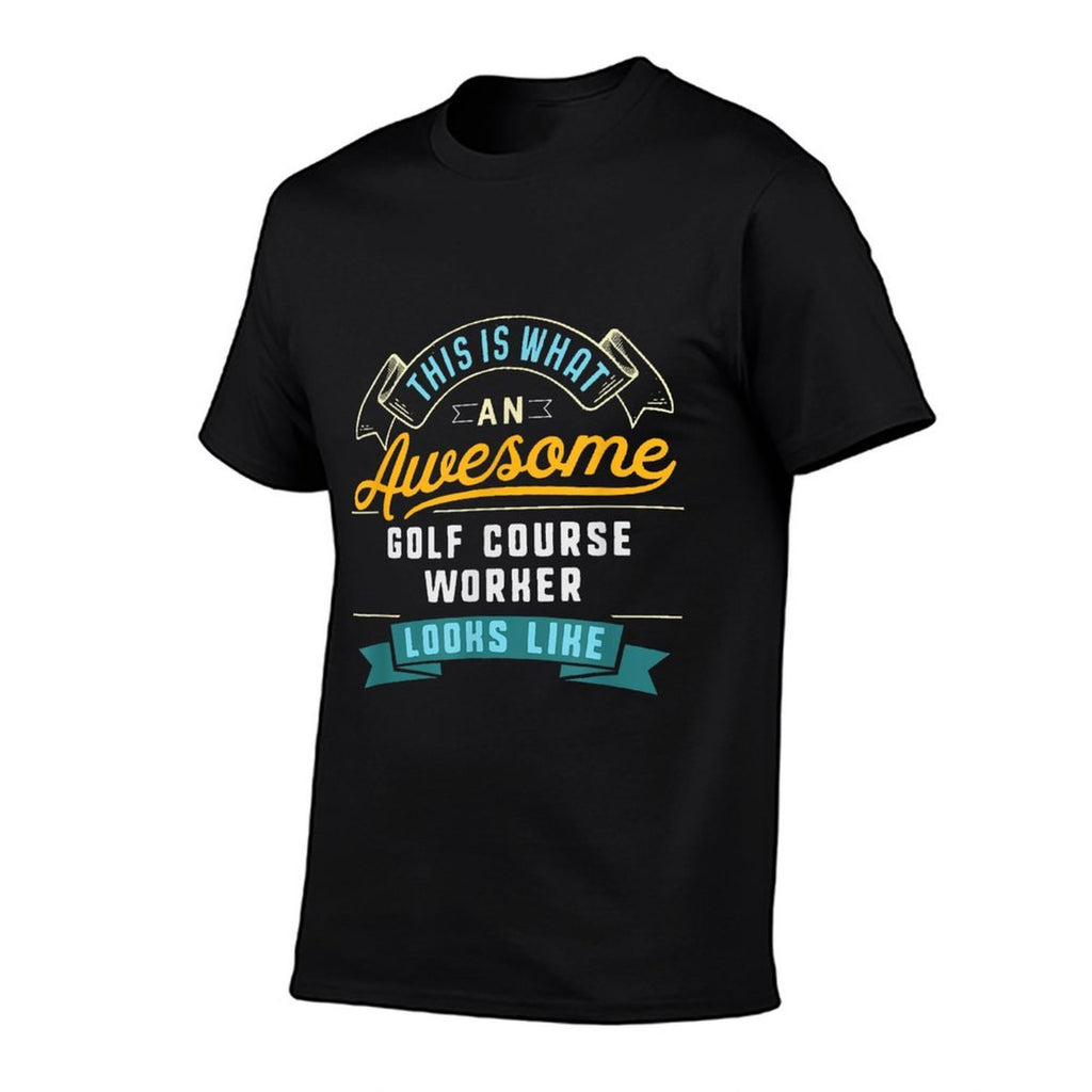 Funny Golf Course Worker Awesome Job Occupation  Ribbed Collar T-Shirt