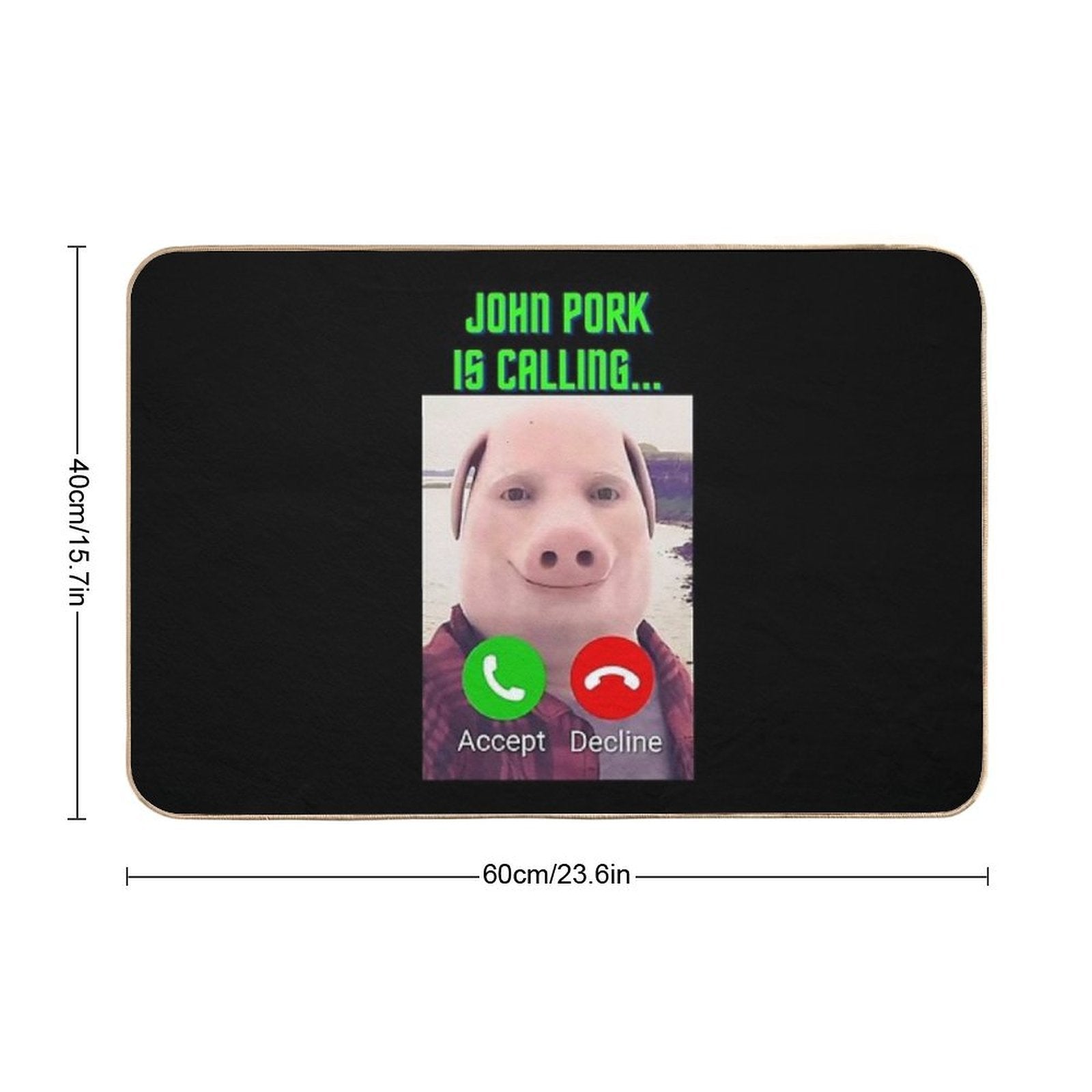 John Pork Is Calling  Versatile Bath Mat