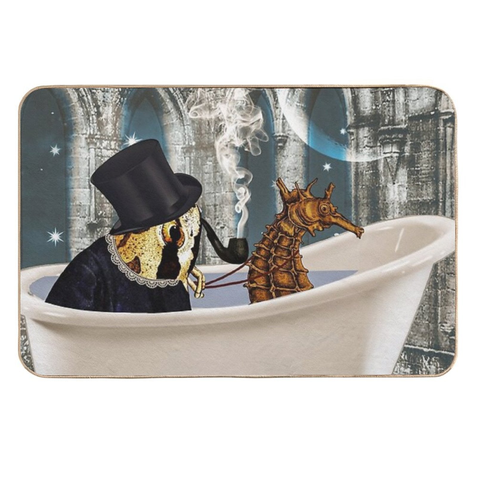 Harnessed for Riding  Repositionable Bath Mat