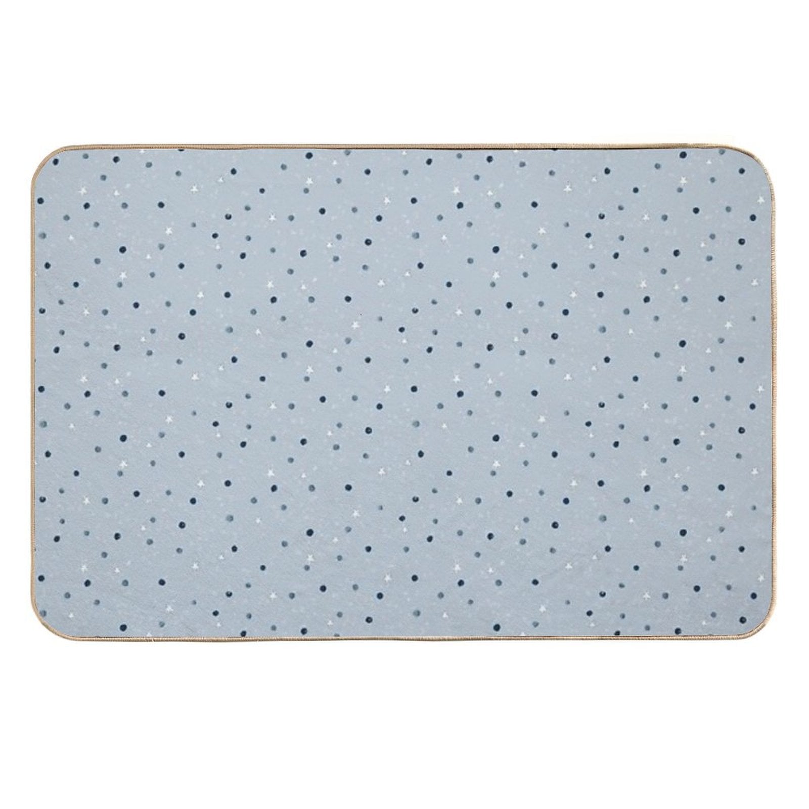 Blue Dots And Stars  Non-Slip Bath Mat