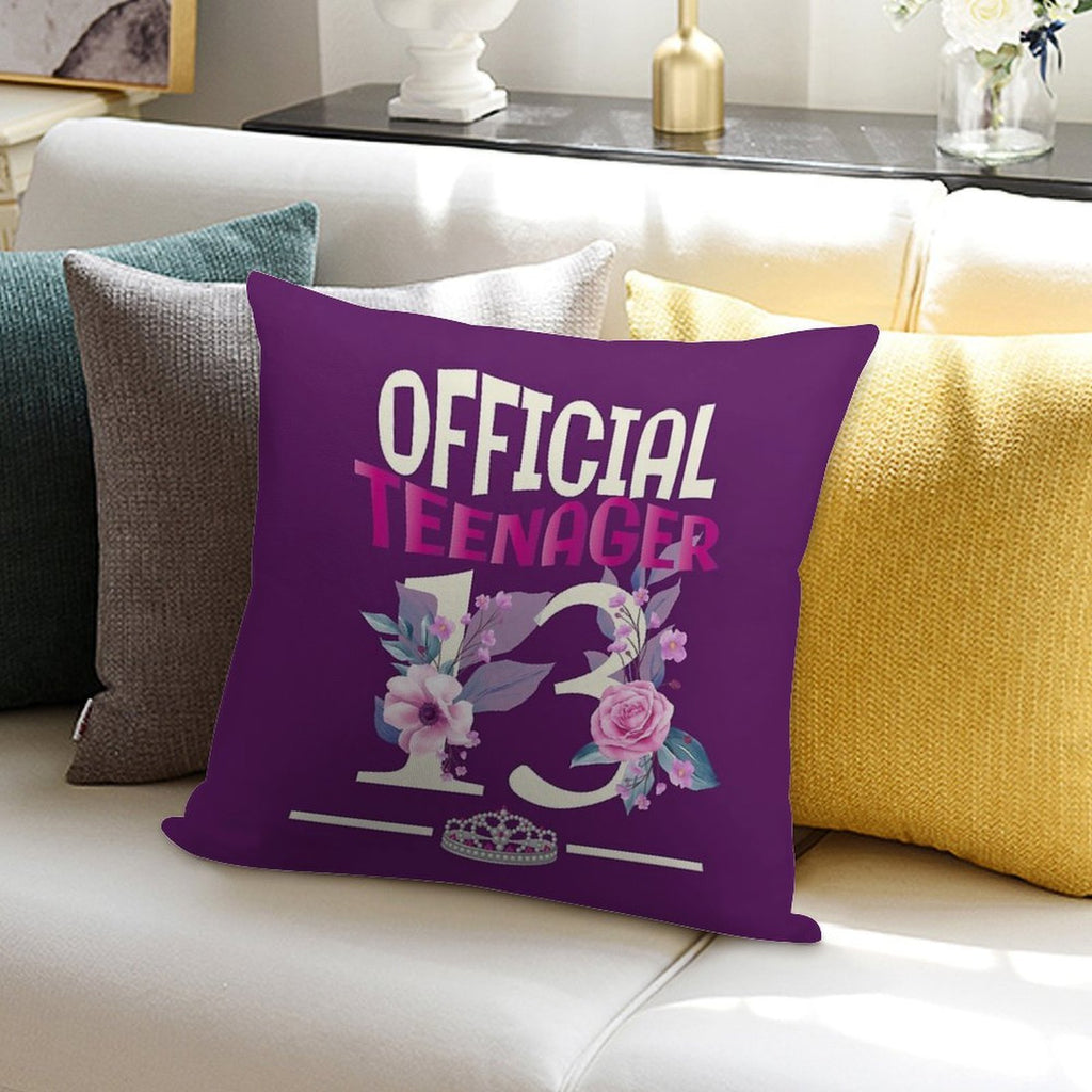 Official Teenager - 13th Birthday Gifts For Girls Soft Anti-Pilling Throw Pillow