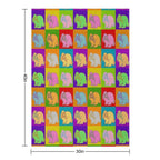 Lop Rabbit, Popart, Holland Lop, Mini Lop, French Lop, Retro, 70s, Original Art, Cute Bunny, 4H, Rabbits, Farm Animals Eco-conscious Throw Blanket