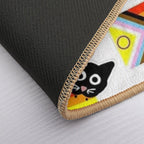 Biting Kitty Progress Pride Flag  Odorless Bath Mat