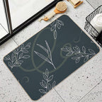 Leaves A Swirl Pattern Dusky Blue  Versatile Bath Mat