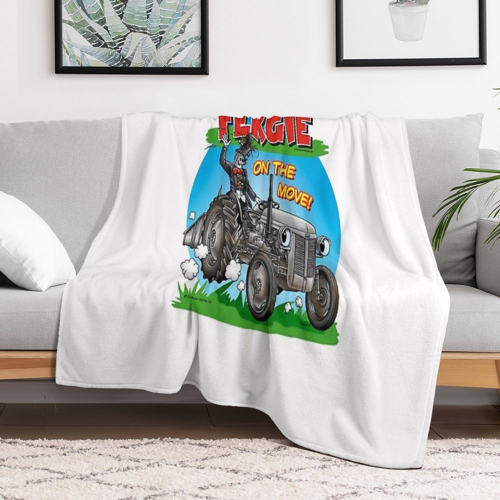 Little Grey Fergie on The Move! Shrink-resistant Throw Blanket